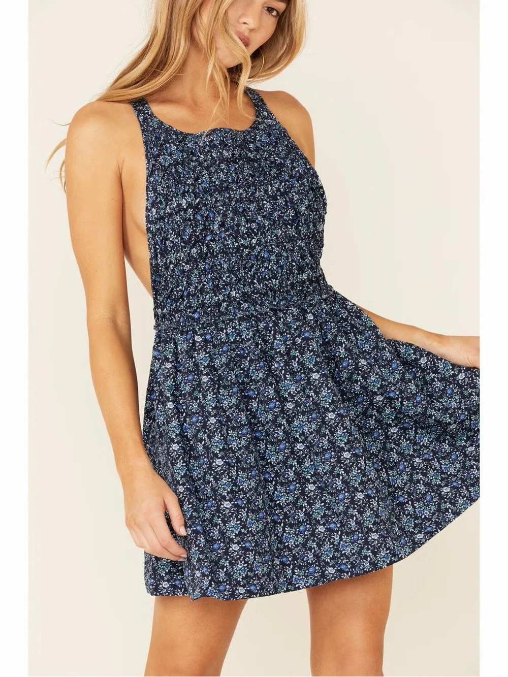 Free People Petunia Smocked Mini Dress Size XS